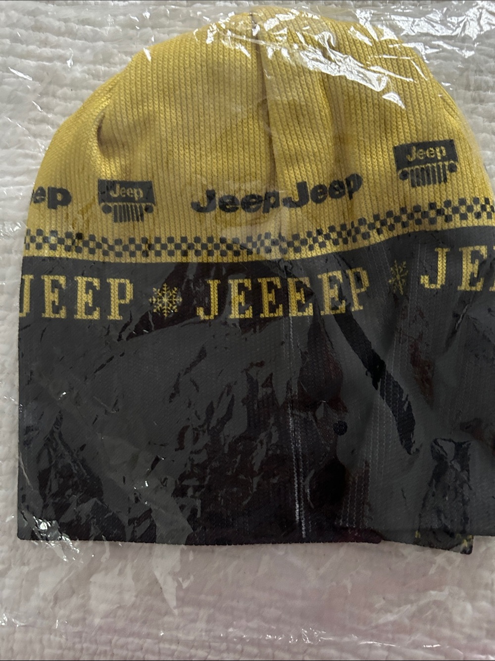 Jeep Yellow and Black Knit Beanie